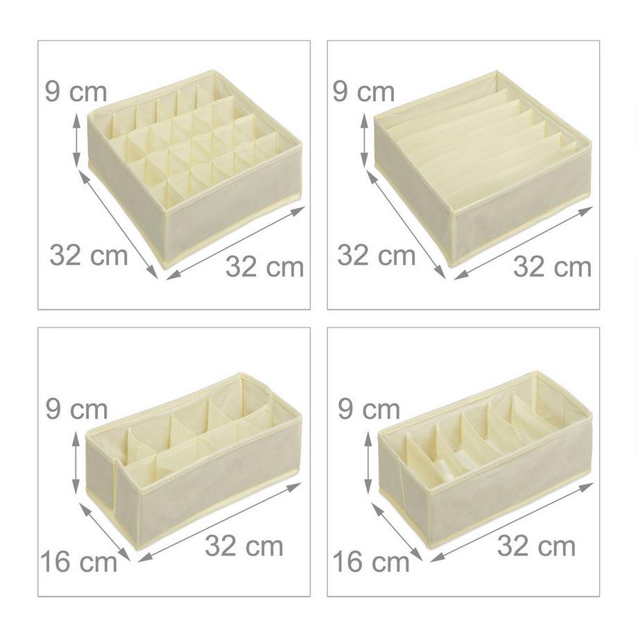 B2X Ensemble de rangement pour sous-vêtements de 4 pièces  