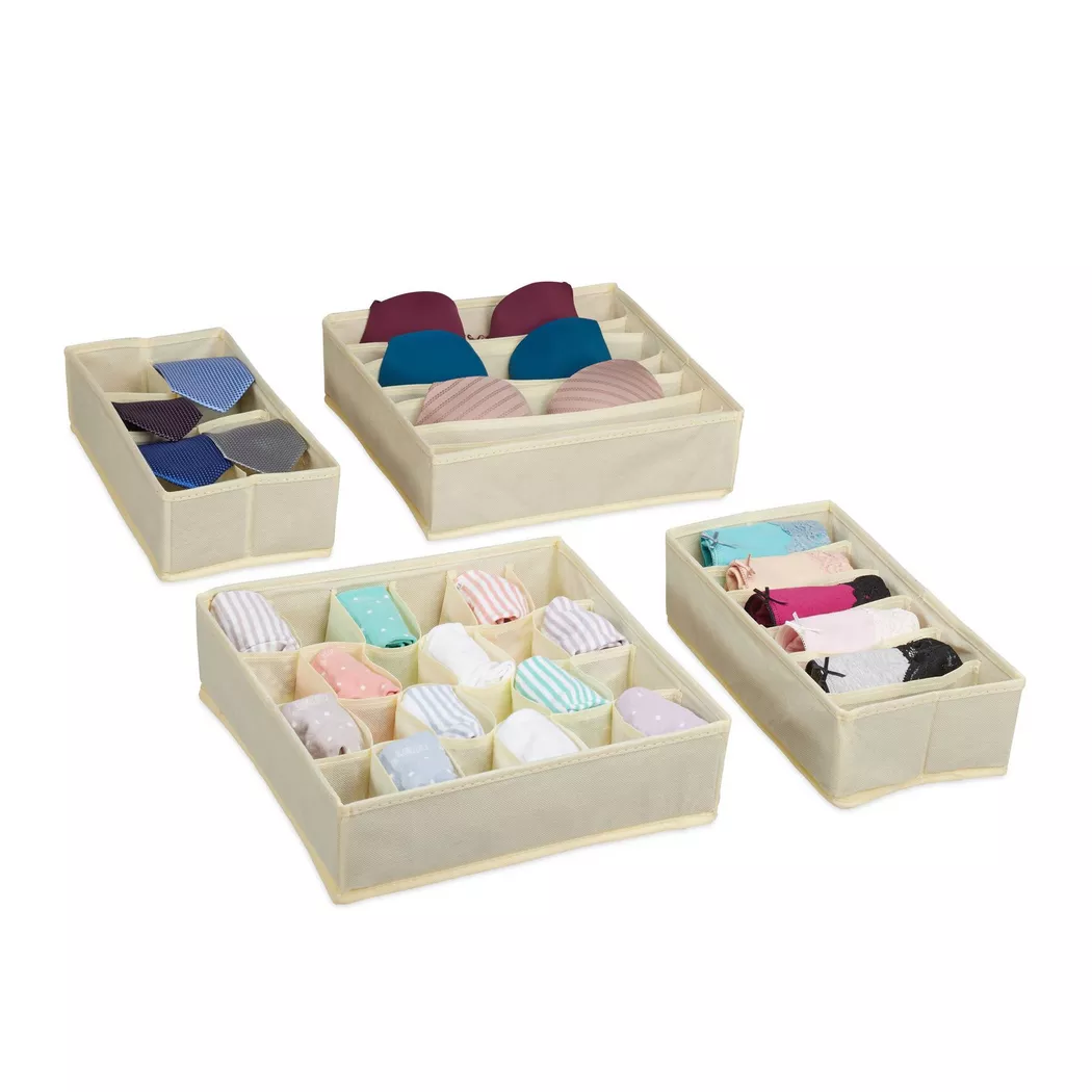 B2X - Set di 4 contenitori per biancheria intima, 34cm