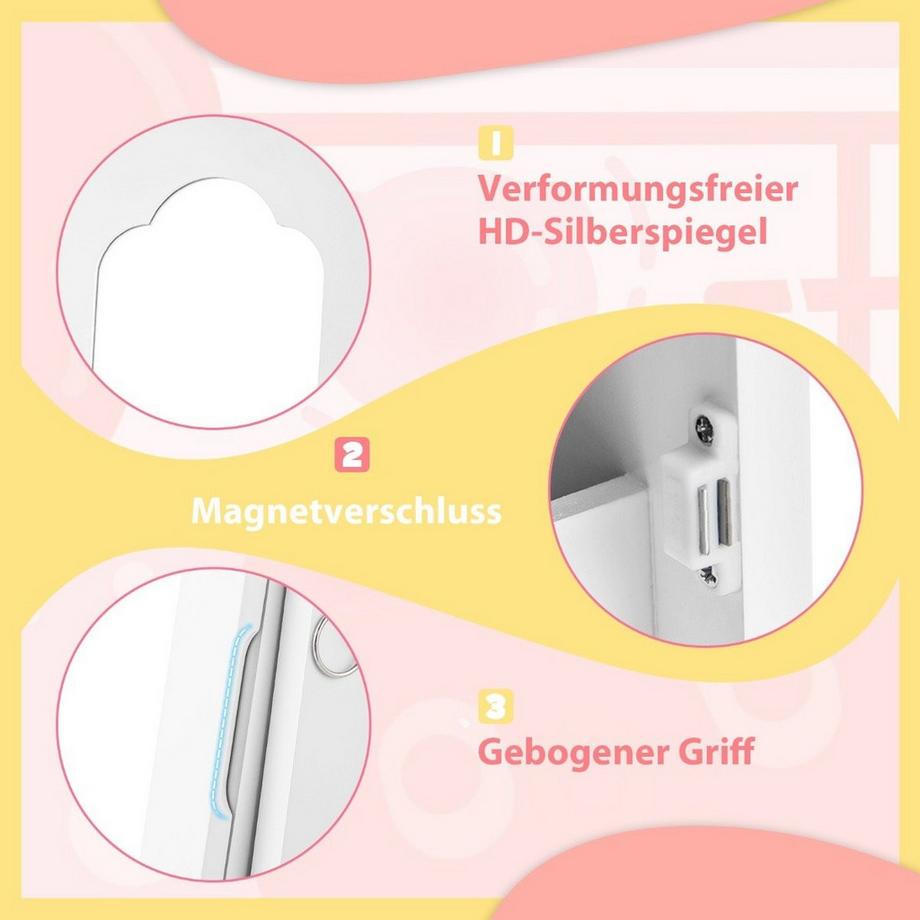 Northix Mobiletto portagioie per bambini con specchio  