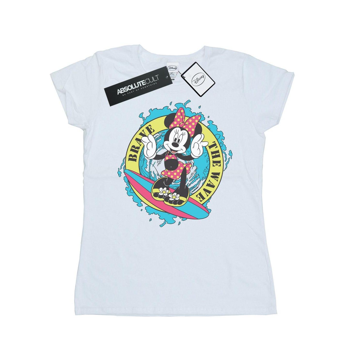 Image of Minnie Mouse Brave The Wave Tshirt Damen Weiss S