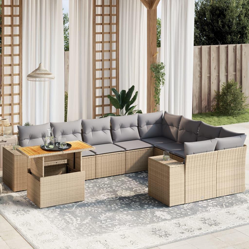 VidaXL set divano da giardino Polirattan  