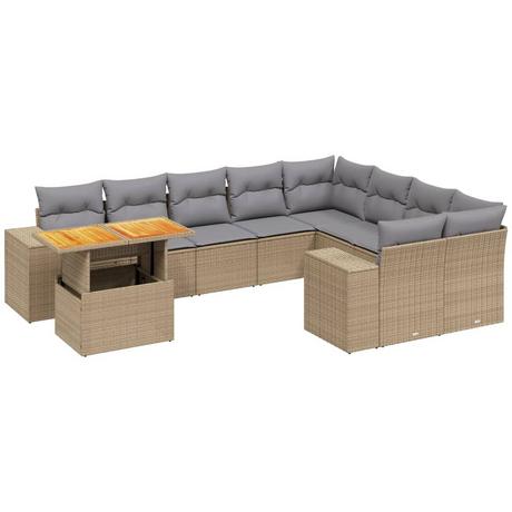 VidaXL set divano da giardino Polirattan  