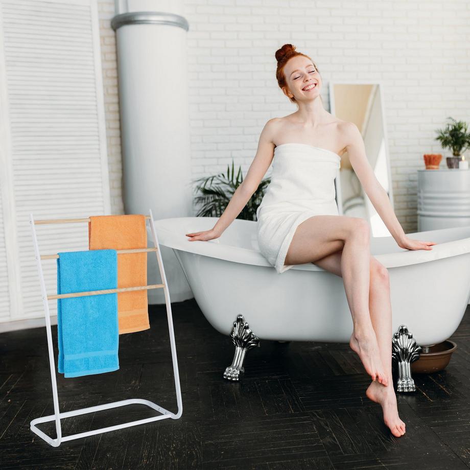 B2X Porte-serviettes sur pied en métal  