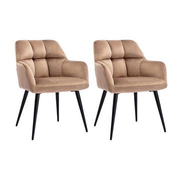 Stuhl 2erSet Samt Metall PEGA