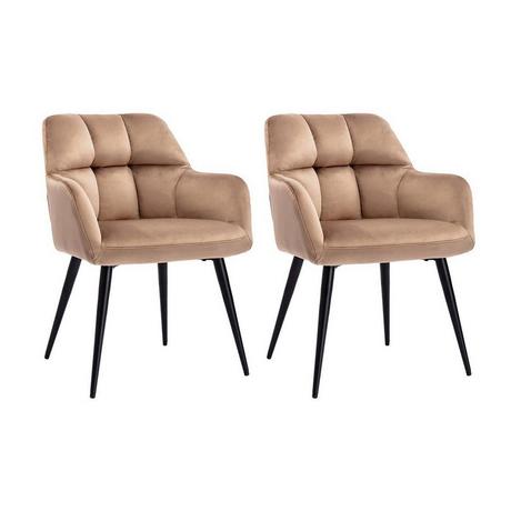 Vente-unique Stuhl 2erSet Samt Metall PEGA  