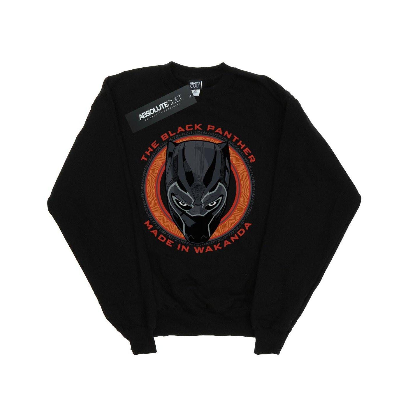 Image of Black Panther Made In Wakanda Red Sweatshirt Unisex Schwarz 152-158