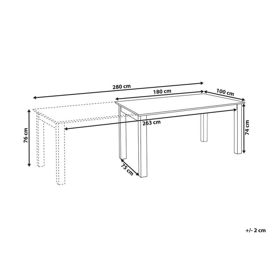 Beliani Tavolo da pranzo estensibile en Fibra a media densità (MDF)  MADURA  