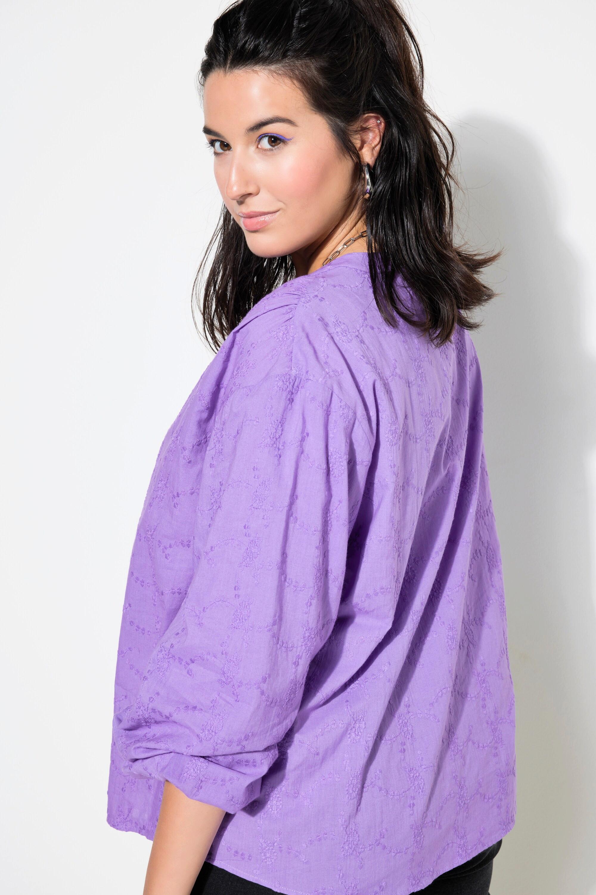 Studio Untold  Blusa dal taglio oversize in tessuto operato con maniche lunghe a palloncino 