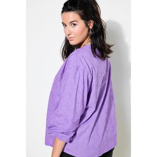 Studio Untold  Blusa dal taglio oversize in tessuto operato con maniche lunghe a palloncino 