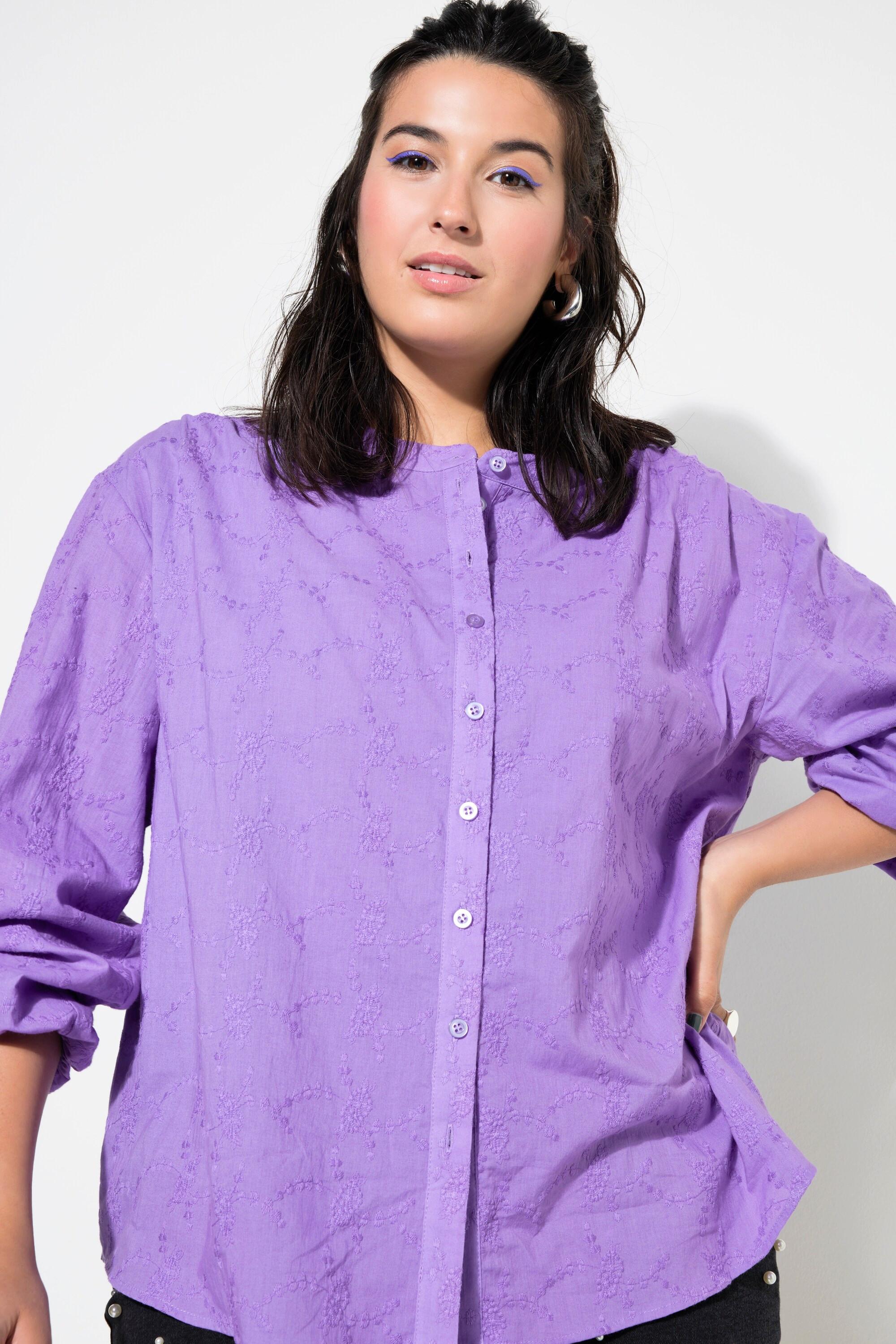 Studio Untold  Blusa dal taglio oversize in tessuto operato con maniche lunghe a palloncino 