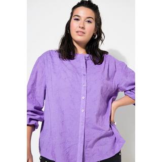 Studio Untold  Blusa dal taglio oversize in tessuto operato con maniche lunghe a palloncino 