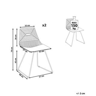 Beliani Esszimmerstuhl 2er Set aus Stahl Industriell BEATTY  