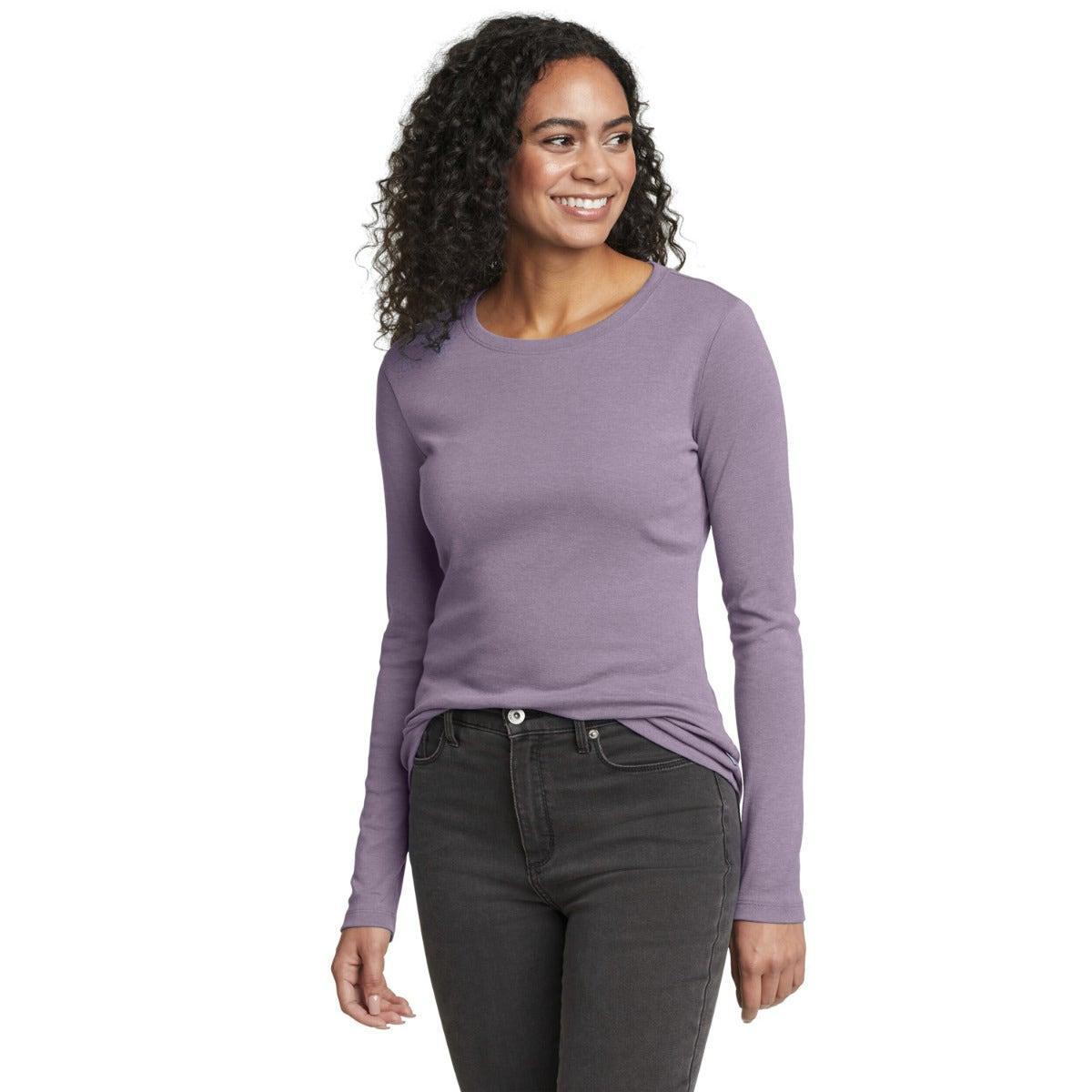 Image of Favorite Tshirt Rundhalsausschnitt Langärmlig Damen Flieder XS