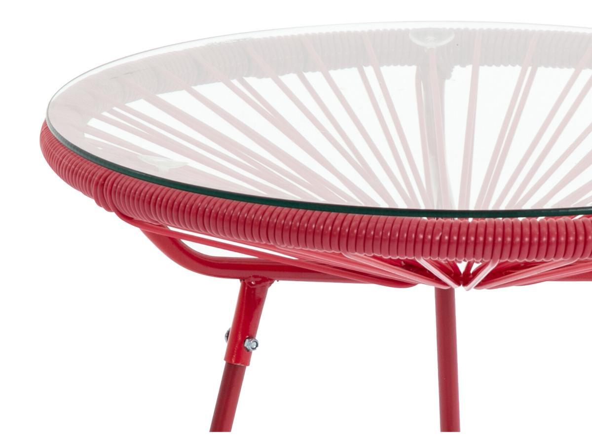 Vente-unique Table de jardin en fils de résine tressés - Terracotta - ALIOS III de MYLIA  