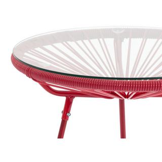 Vente-unique Table de jardin en fils de résine tressés - Terracotta - ALIOS III de MYLIA  