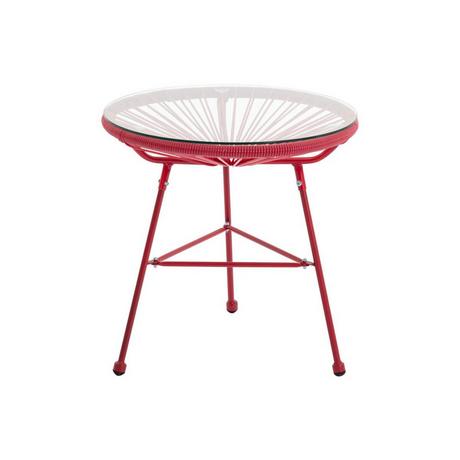 Vente-unique Table de jardin en fils de résine tressés - Terracotta - ALIOS III de MYLIA  