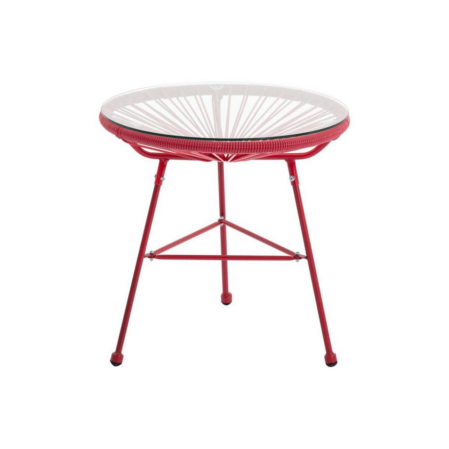 Vente-unique Table de jardin en fils de résine tressés - Terracotta - ALIOS III de MYLIA  