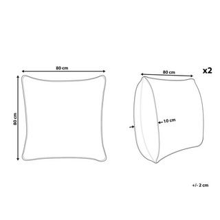 Beliani Khartaphu Oreiller en Coton Japara Lot de 2  