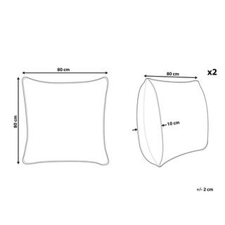 Beliani Khartaphu Oreiller en Coton Japara Lot de 2  