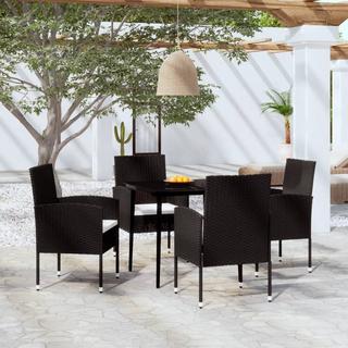 VidaXL Ensemble de salle à manger de jardin rotin synthétique  