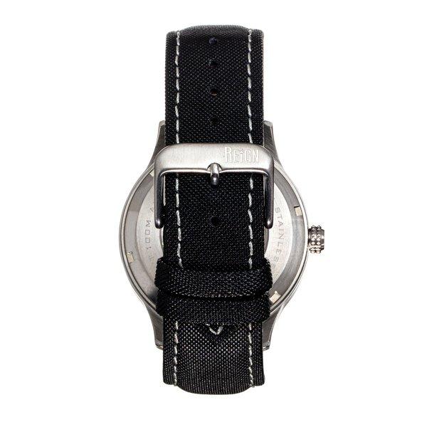 Reign  Montre automatique Reign Henry avec bracelet en cuir recouvert de toile avec date 