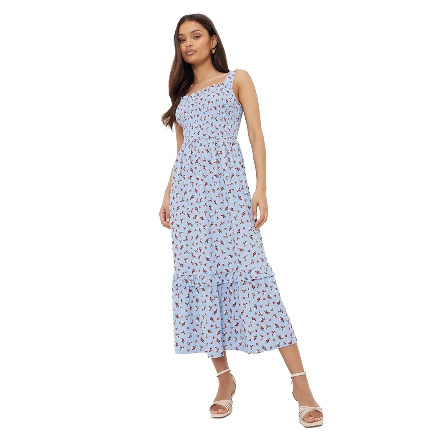 Image of Midikleid Gesmockt Damen Lila 40