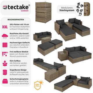 Tectake Set in rattan con telaio in alluminio San Domino  