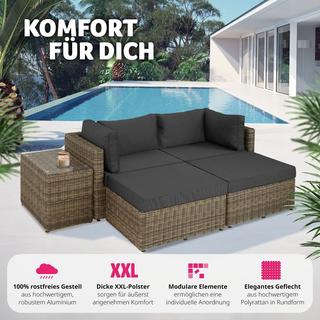 Tectake Rattan Lounge mit Aluminiumgestell San Domino  
