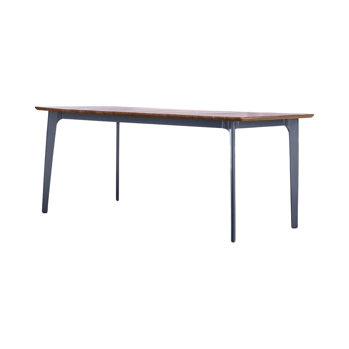 Tikamoon Table de jardin en teck massif et métal 6/8 pers. Toscane  