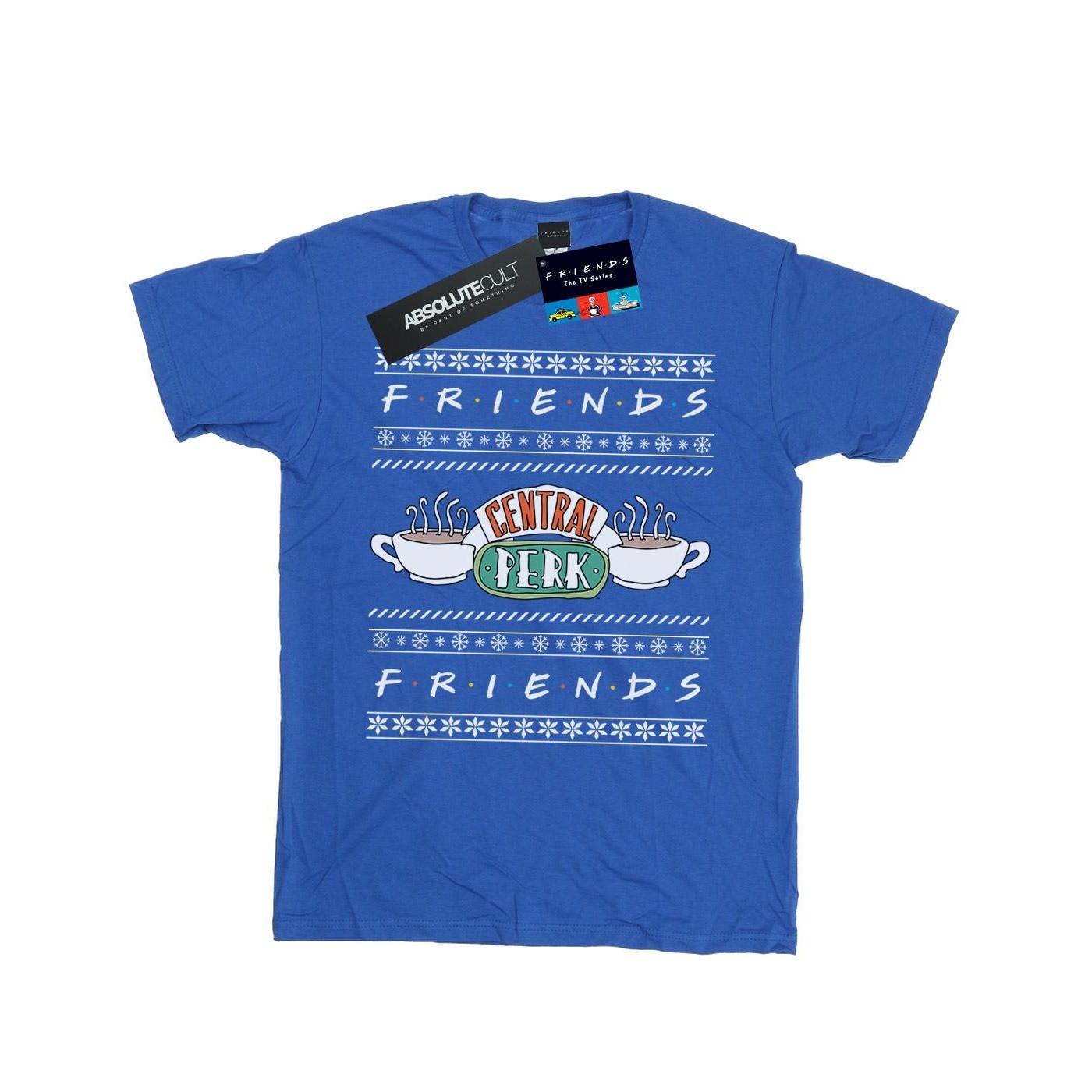 Image of Fair Isle Central Perk Tshirt Herren Königsblau 3XL