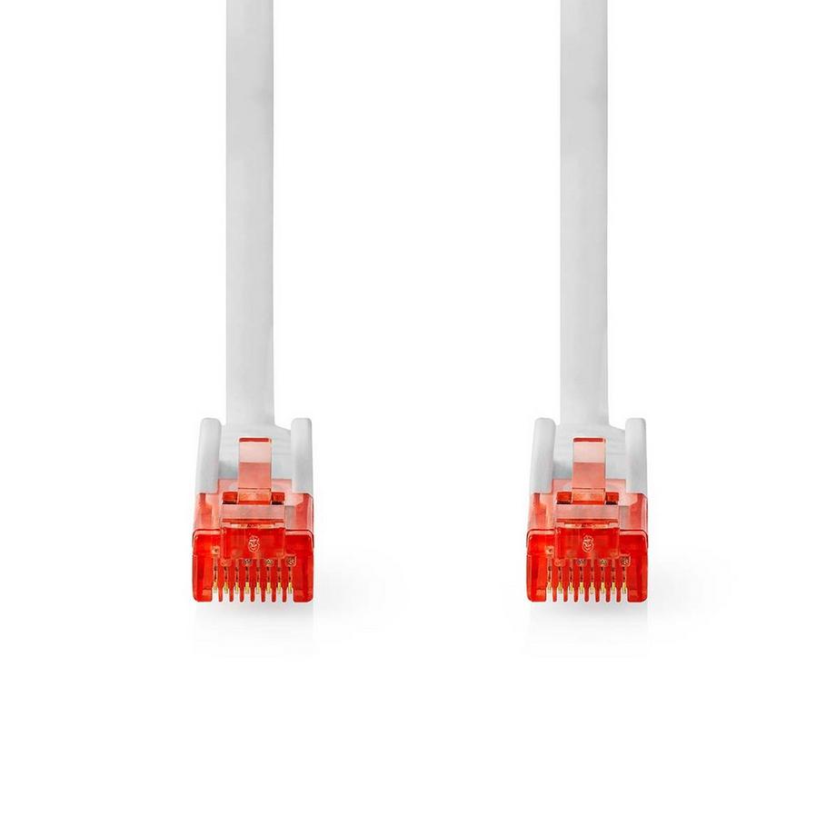 Nedis  Câble réseau CAT6 | RJ45 mâle | RJ45 mâle | U/UTP | 1.00 m | Rond | PVC | Blanc | Etiquette 