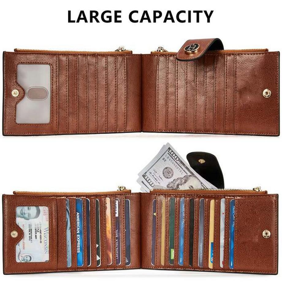 Only-bags.store Portefeuille fin en cuir PU Protection RFID  