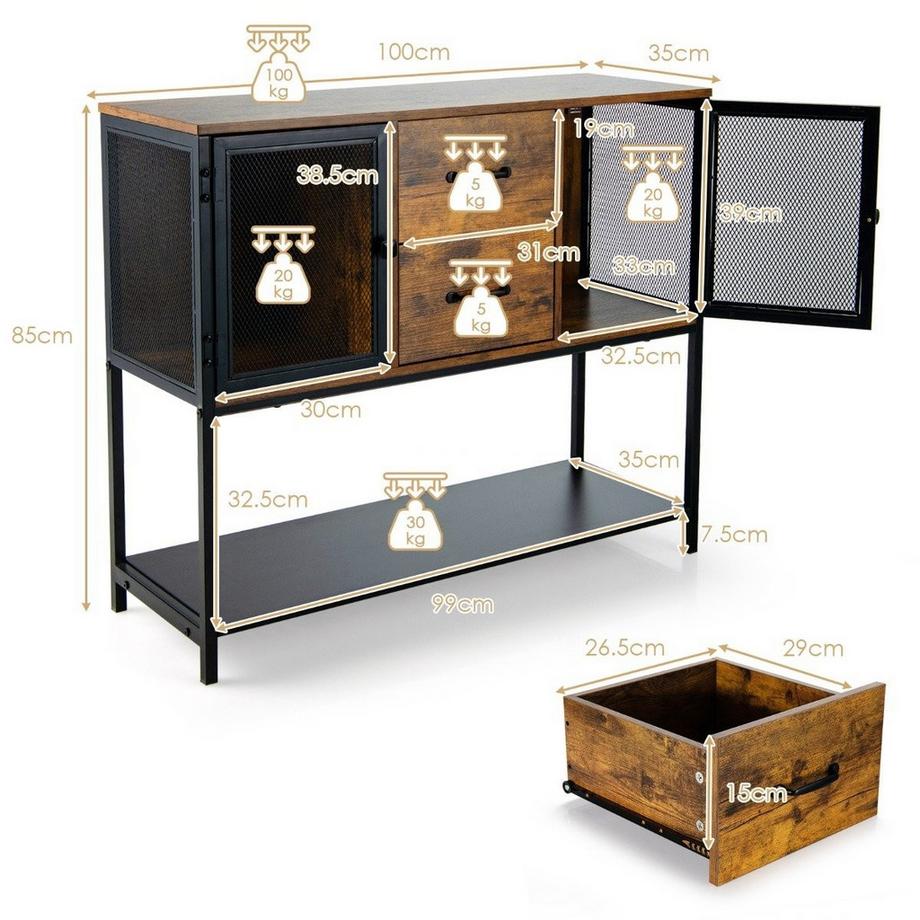 Northix Credenza stile industriale  