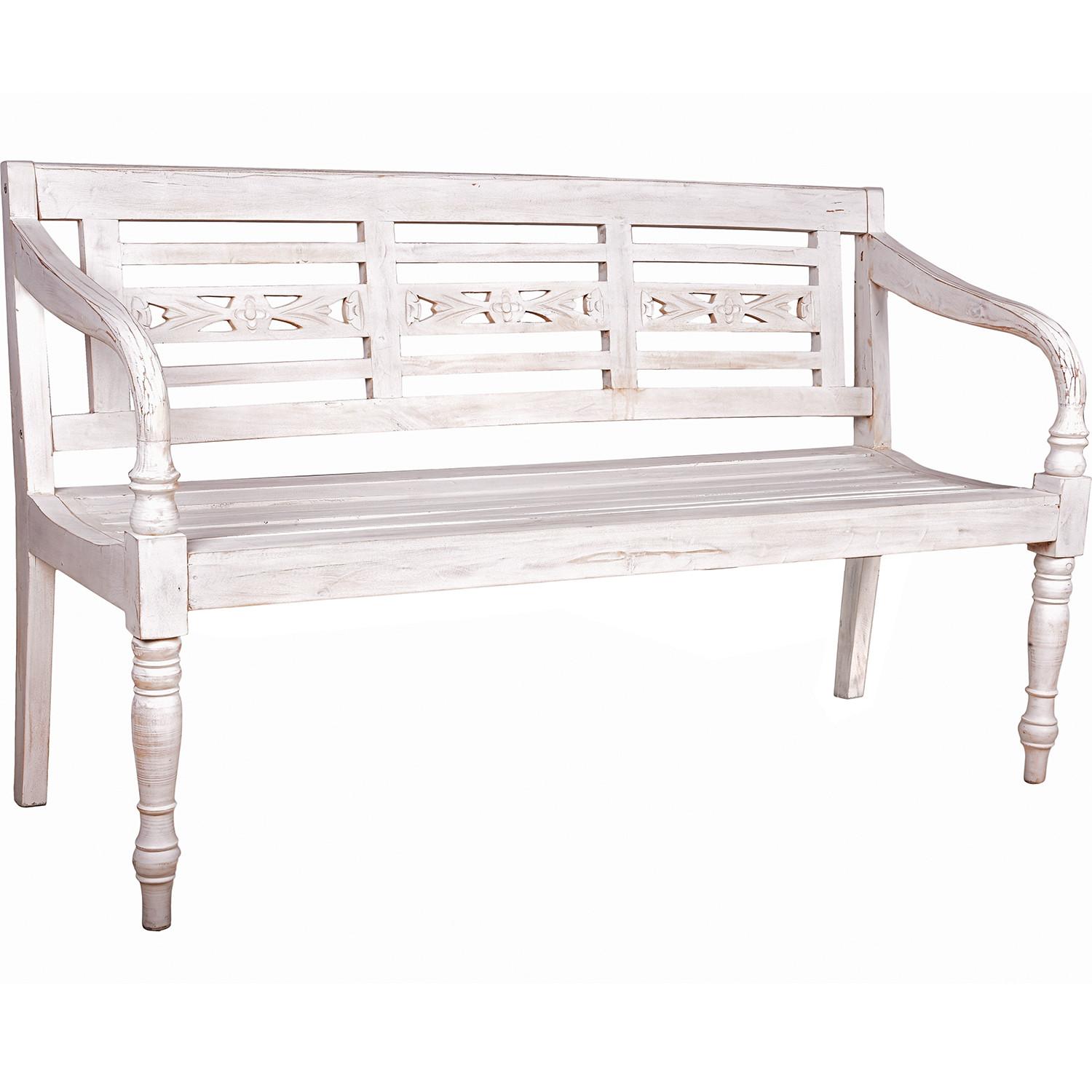 Image of Gartenbank Moyo Mahagoni weiss 150 Gartenbank Moyo Mahagoni weiss 150