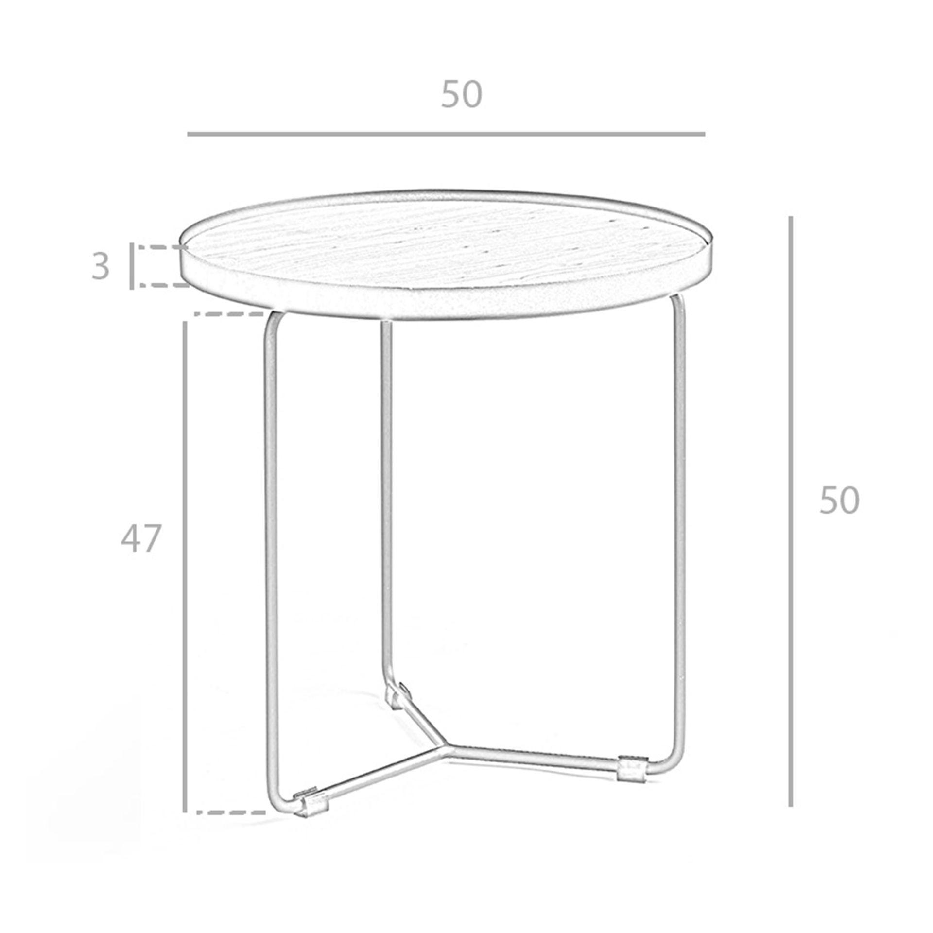 ANGEL CERDA Runder Ecktisch Nussbaum under Stahl  