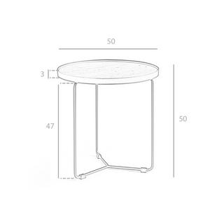 ANGEL CERDA Table d'angle ronde en noyer et acier noir  