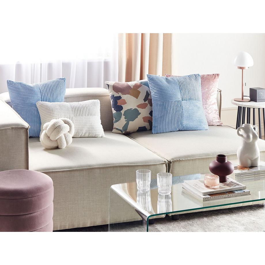 Beliani Dekokissen 2er Set aus Cord Modern MILLET  