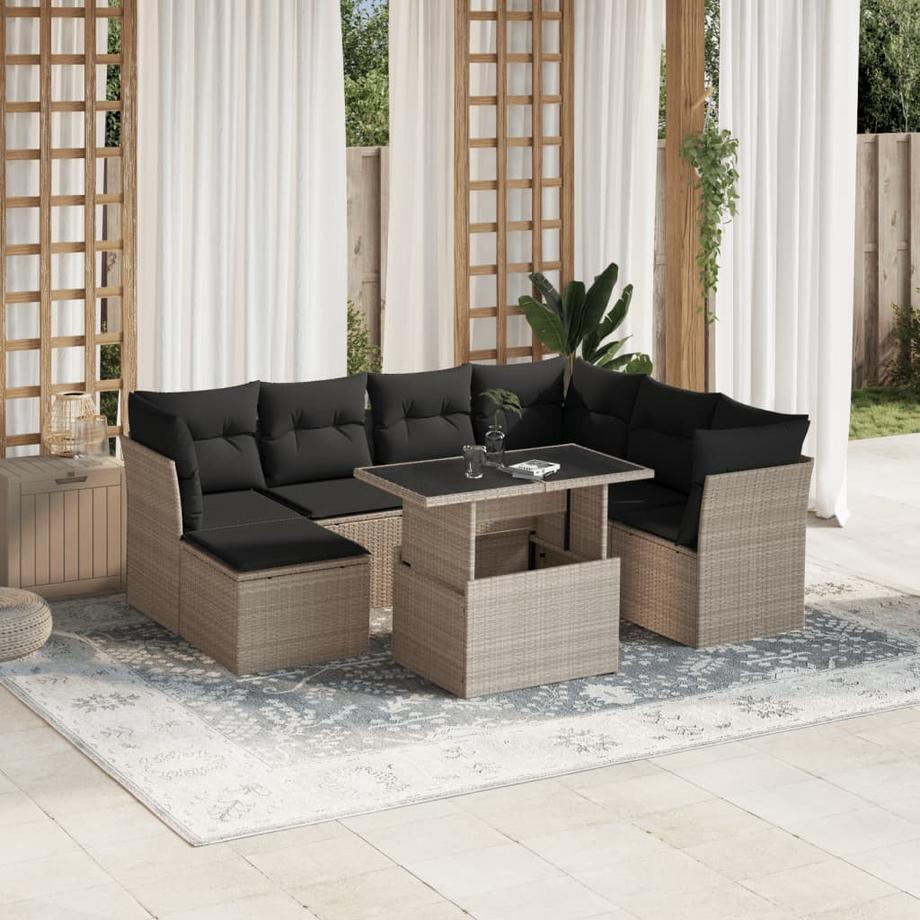 VidaXL set divano da giardino Polirattan  