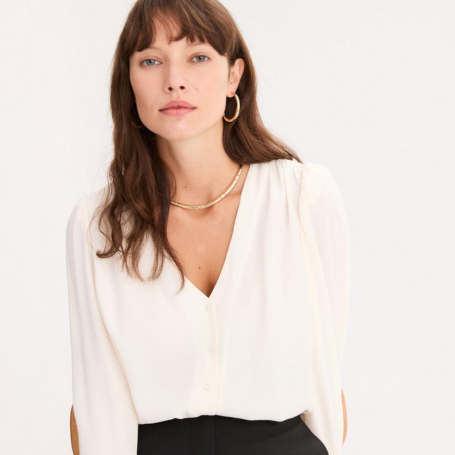 La Redoute Collections Langärmelige Bluse mit V-Ausschnitt  