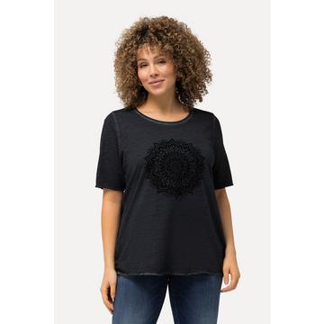 T-Shirt, Mandala-Flockdruck, Classic, Rundhals, Halbarm