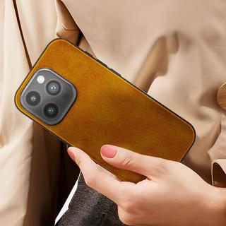 Avizar  Coque iPhone 15 Pro, Effet cuir Camel 