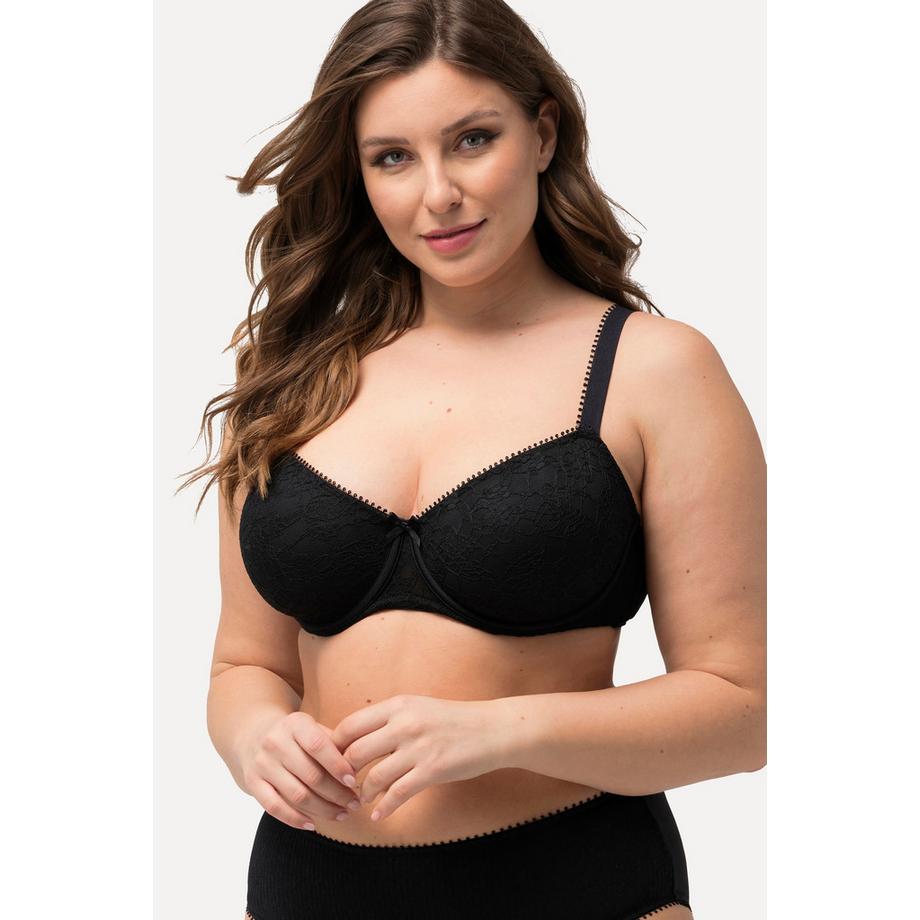 Ulla Popken Reggiseno con Ferretto Coppe Spacer Motivo Jacquard  