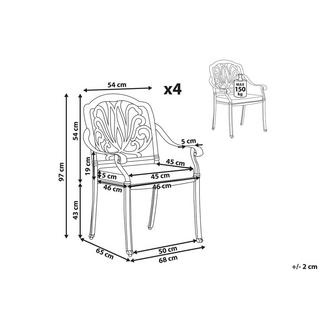 Beliani Set mit 4 Stühlen aus Aluminium Retro ANCONA  