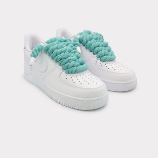 NIKE  Air Force 1 White - Rope Lace Mint 