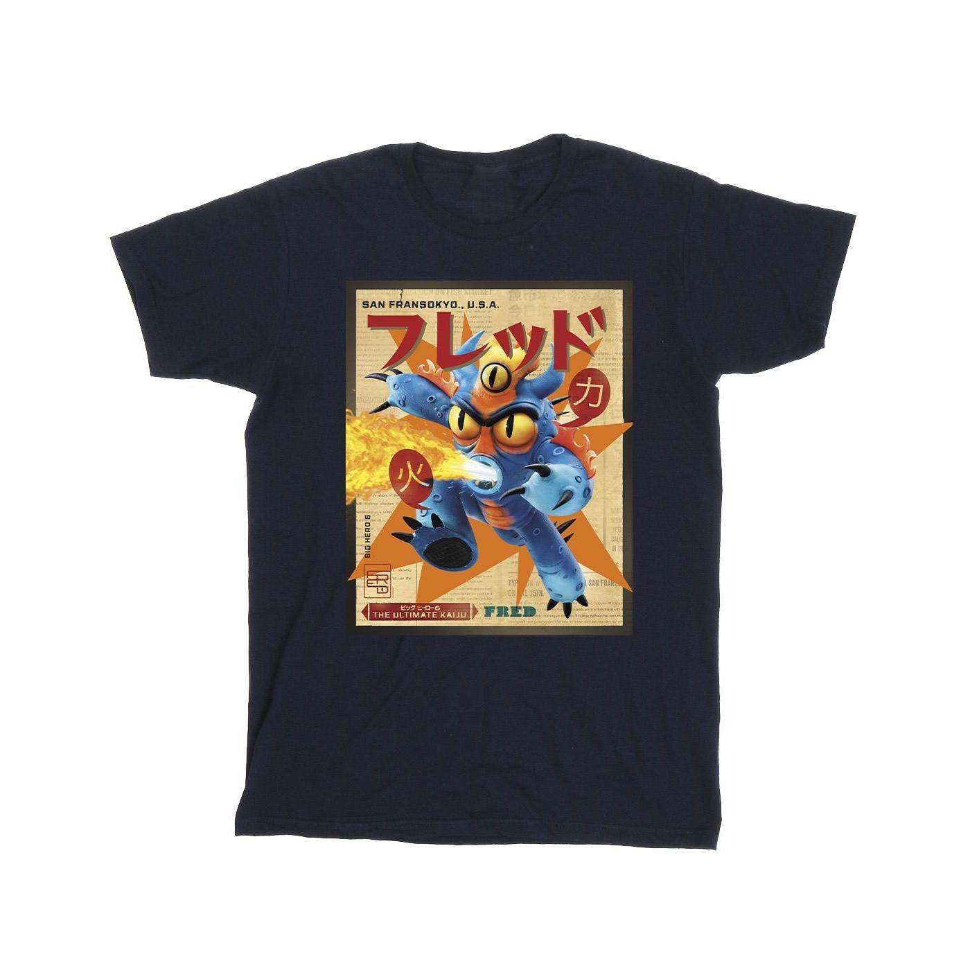 Image of Big Hero 6 Baymax Fred Newspaper Tshirt Unisex Marine 116