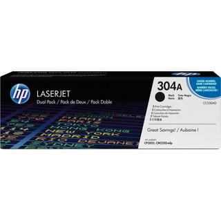 Hewlett-Packard  HP Toner-Modul 304A schwarz CC530AD Color LaserJet CP2025 2 Stück 