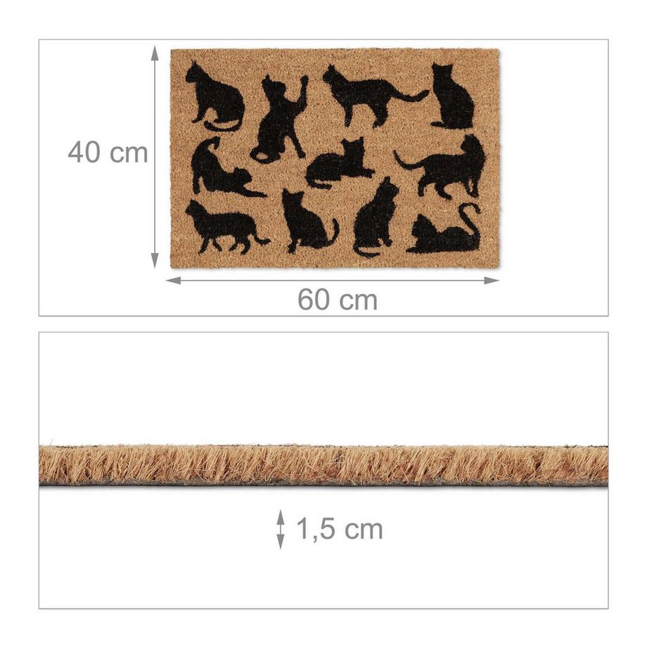 B2X Fußmatte Kokosfasere Katzen  