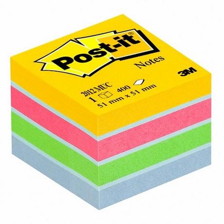 Post it POST-IT Mini Cube multicol. 51x51mm 2012-MUC 4 Farben ass. 1x400 Blatt  