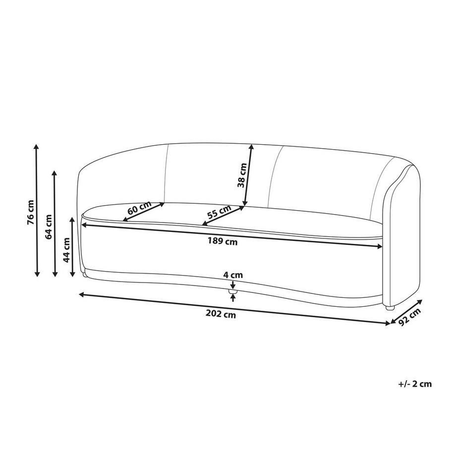 Beliani Canapé 3 places en Tissu  ROSET  