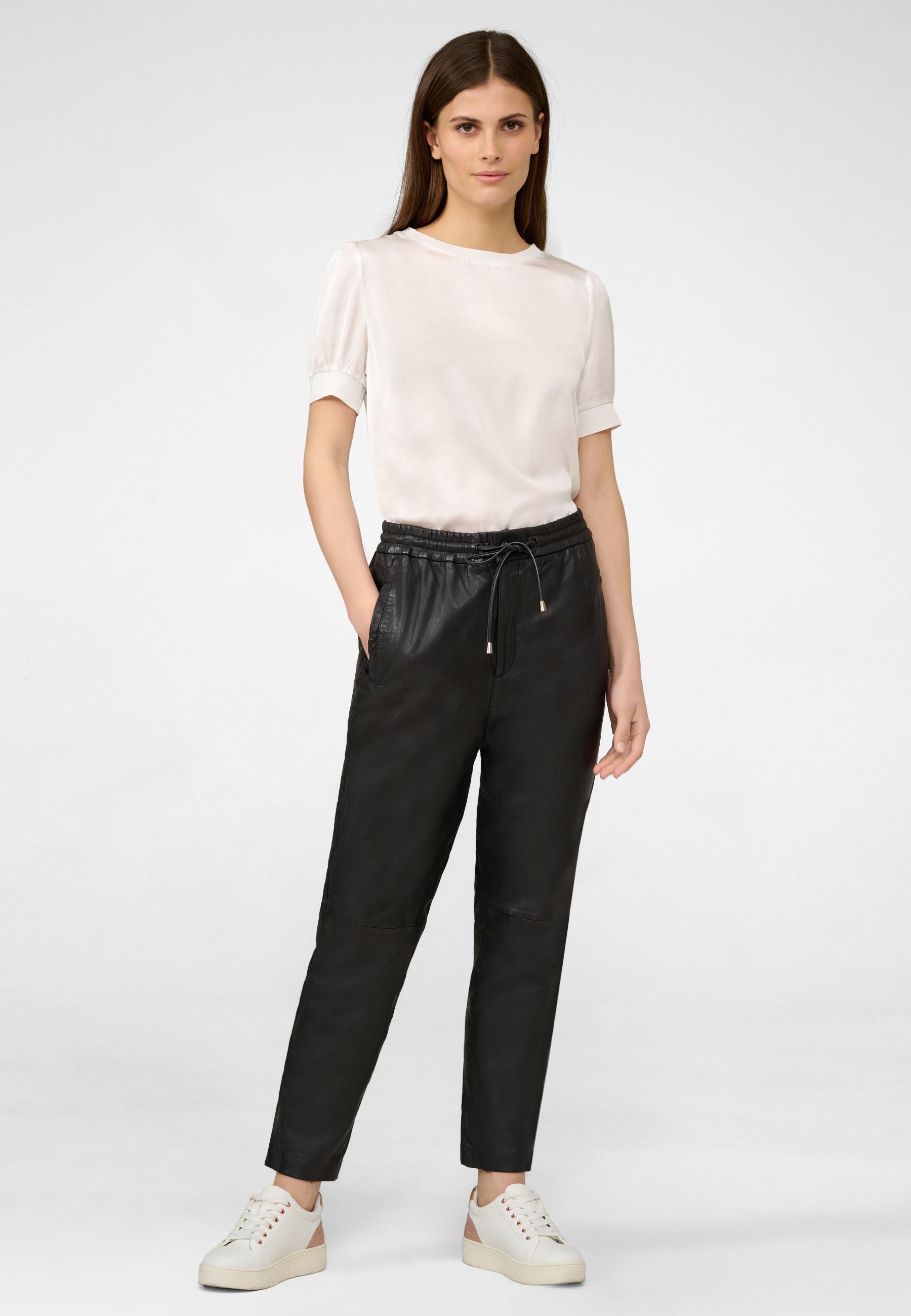 RICANO  Pantalon en cuir  Emilia, avec un style jogger 